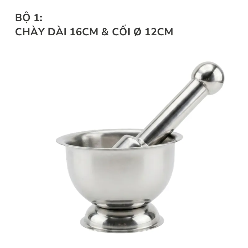 [CCIN43001] Bộ Chày Cối Inox (Size 1)