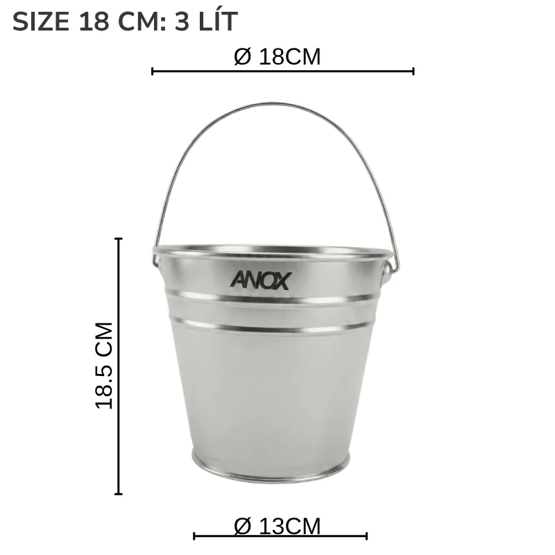[XOIN43018] Xô Inox 430 ANOX (18 cm)